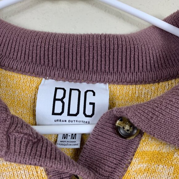 Urban Outfitters BDG Corrina Collared Knit Sweater Yellow Size Medium - Picture 5 of 8